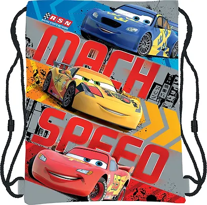 Мешок для сменной обуви "Сars" 34*43см, серый, Disney - фото 1