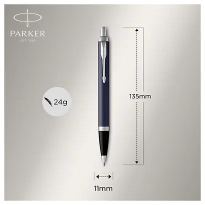 Ручка шариковая Parker, IM Matte Blue CT, подарочная синяя - фото 4