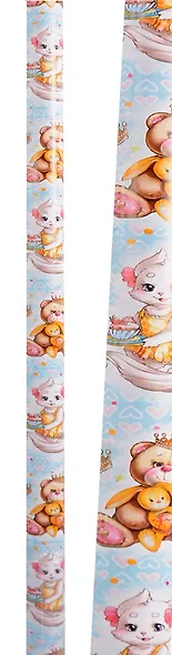 Бумага упаковочная 70*100см "Кошечка в фартуке" глянц., инд.уп. - фото 1