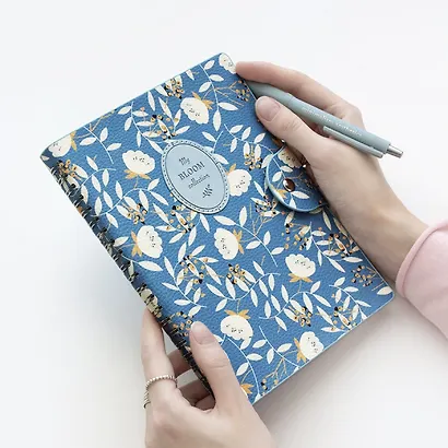 Тетрадь «Diary», А5, 96 листов в клетку, голубой, искусственная кожа, мягкий переплет - фото 7