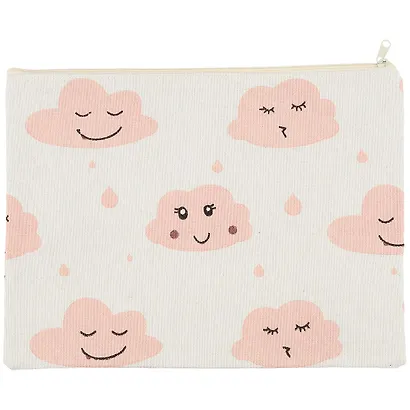 Папка для тетрадей В5 "Облака" молния, лен - фото 1