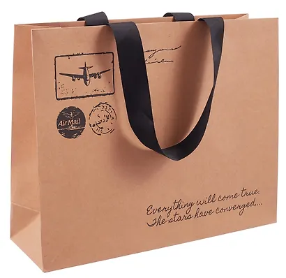 Пакет А4 28*35*11 "Марки" крафт, горизонт., нейтр. - фото 1