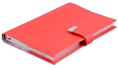 Ежедневник недат. А5+ 160л 170х245 "Шеврет" красный, иск.кожа, мягкий переплет, съемная обл., офсет, ляссе, подар.карт.коробка - фото 5