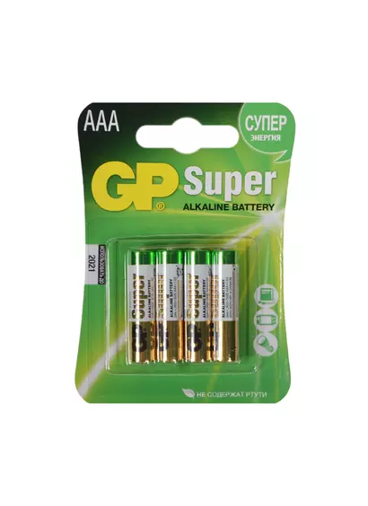 Батарейки "GP Super Alkaline", AAA, 4 штуки - фото 1