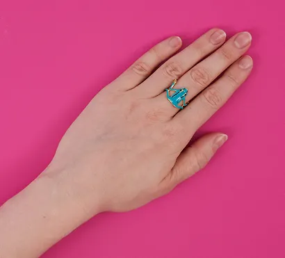 Колечко «Лягушечка», голубая, металл, Lafilaf - фото 7