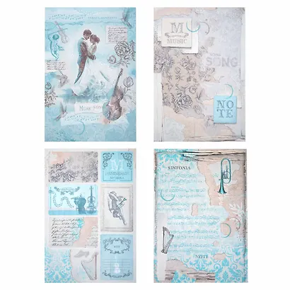 Бумага для скрапбукинга 15х21 см "Нотная Гамма", двусторонняя, 12 листов, 240 г/м2 - фото 7