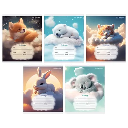 Тетрадь 12л лин. "Цветные сны" мел.картон, офсет 60г/м2, ассорти - фото 1