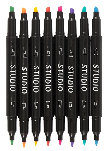 Маркеры для скетчинга 08цв "STUDIO. Holiday" двухсторонние, ПВХ-подвес, Listoff - фото 3