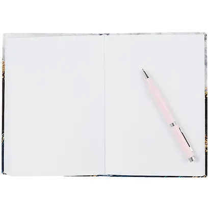 Блокнот Stone wave (мрамор серый с черным) (золотое тиснение) - фото 3