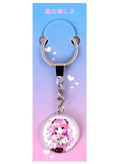 Брелок Аниме Девушка с бантиком (Сёдзё) (стекло) (3,2 см) - фото 1