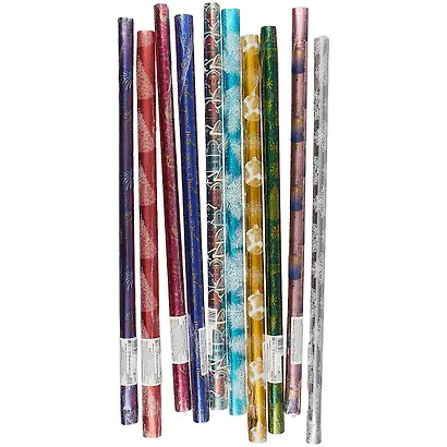 Бумага упаковочная 70*100см "Новогодние игрушки" суперглад., инд.уп., ассорт - фото 2