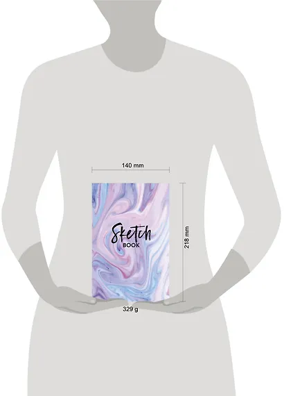 Скетчбук классический, розовый мрамор - фото 3