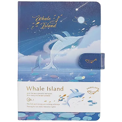 Блокнот с магнитной застежкой Киты Whale Island (256стр) (13х19) - фото 4