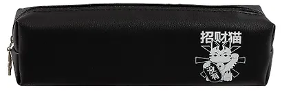 Пенал-косметичка "Кот Манэки", черный PU - фото 4