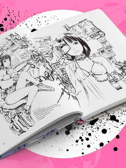 Артбук Ёситоми Акихито. Последние 10 лет. Большая коллекция скетчей и персонажей - фото 7