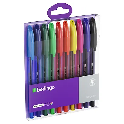 Ручки гелевые 10 цветов "Triangle Gel" 0, 5мм, Crown - фото 5