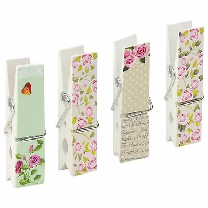 Прищепки декоративные широкие Шебби-шик, 4 штуки, 7,2 см, ассорти, ОСТРОВ СОКРОВИЩ, 662679 - фото 3