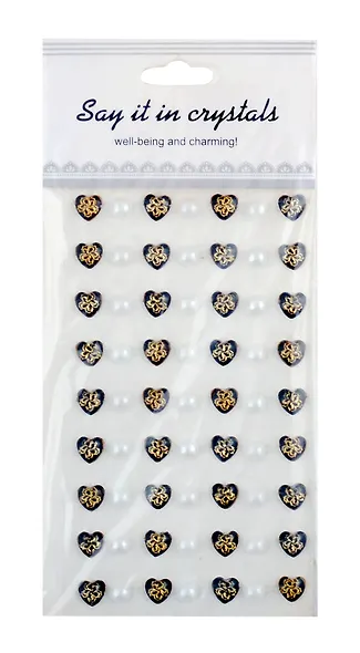 Стразы сердца+полубусины, цвета в ассортименте - фото 3