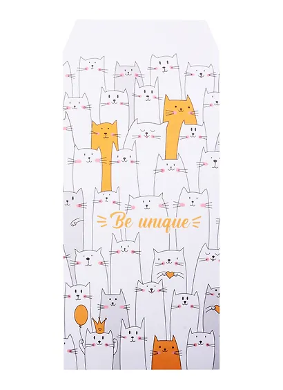 Конверт для денег "Коты. Be unique", 5 шт/упак - фото 1