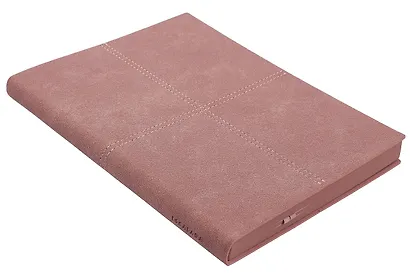 Ежедневник недат. А5+ 160л "Нубук" пепельно-розовый, кожзам, мягк.переплет, тонир.блок, блинт.тиснение, справ.мат-лы, 2 ляссе, инд.уп - фото 2