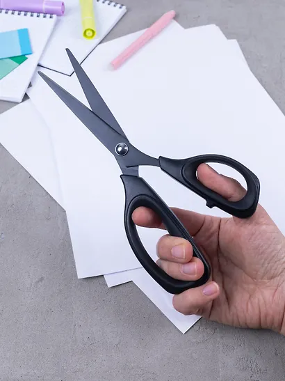 Ножницы 215мм офисные, с черными лезвиями, Schiller - фото 5