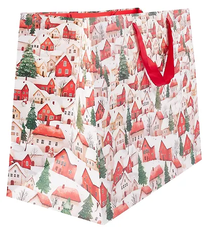 Пакет А3+ 50*40*25 "Домики в снегу" Новый год, бум.ламинат - фото 2