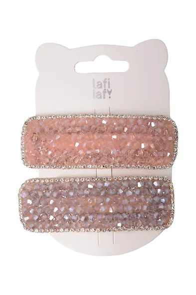 Набор заколок 2 штуки, розовая, фиолетовая, пластик, Lafilaf - фото 6