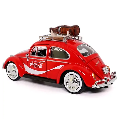 Машинка литая коллекционная Motor City Classics - Die-сast модель по лицензии Coca-Cola 1966 Volkswagen Beetle (Top Rack), масштаб 1:24 - фото 9