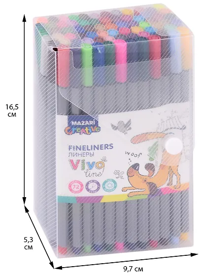 Ручки линеры Mazari, Vivo Line, 72 цвета 0,4 мм - фото 2