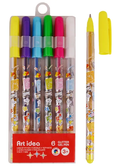 Ручки гелевые Art idea, 6 цветов 1 мм - фото 3