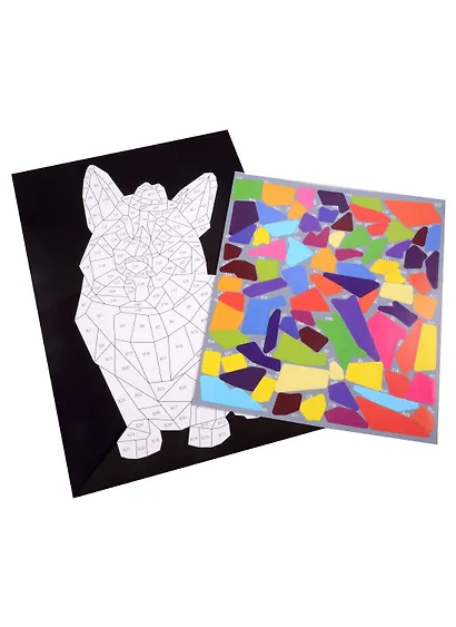 Развивающий набор для детей. Картина по номерам стикерами. Корги - фото 2