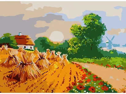 Картина по номерам на подрамнике "Пшеничное поле" (22х30) - фото 1