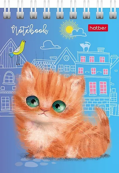 Блокнот А7 40л кл. "Кошарики" мел.картон, гребень, 65г/м2, ассорти - фото 3