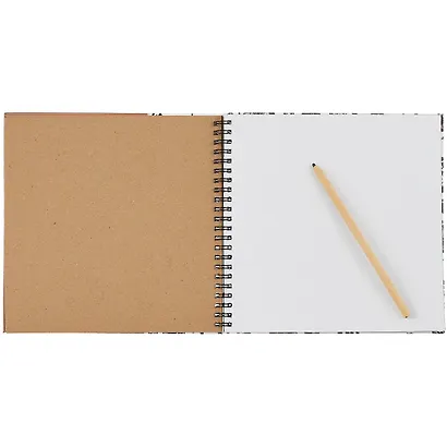 Скетчбук 195*195 30л для маркеров "Лори", двухсторон. крафт. бумага+белый офсет, 190г/м2, тв.обложка, гребень - фото 2