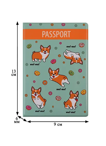 Обложка для паспорта Корги (ПВХ бокс) (ОП2019-215) - фото 2