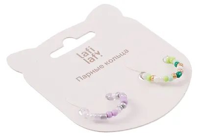 Набор колечек «Бусины», зеленое и лаванда, 2 штуки, Lafilaf - фото 3