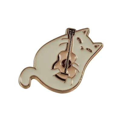 Набор металлических значков (3шт.) (Значок Pin Joy Клевер Значок Pin Joy Кит Значок Pin Joy Котик с гитарой) (металл) - фото 2