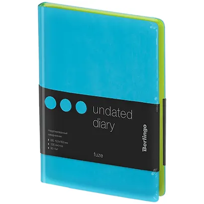 Ежедневник недат. B6 136л "Fuze. Голубой" иск.кожа, цветной срез - фото 9