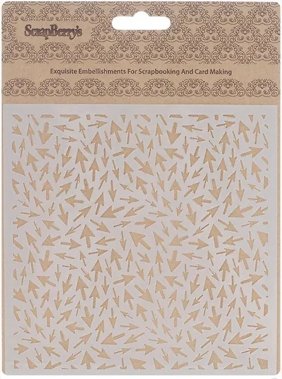Трафарет Стрелочки (15,2*15,2см) (толщина 0,15мм) (SCB53100011) (ScrapBerry`s) (упаковка) - фото 1
