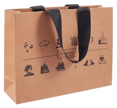 Пакет А5 21*28*8 СПб "Калейдоскоп" крафт, горизонт. - фото 2