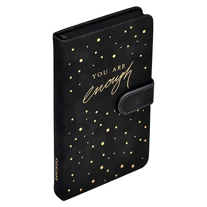 Ежедневник недат. А6+ 120л 110х190 "Бейбискин" черный, иск.кожа, тв.переплёт, тиснение фольгой, магнит.клапан, офсет, ляссе - фото 2