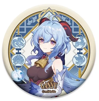Значок Genshin Impact Liyue Harbour Character Can Badge Ganyu - фото 2