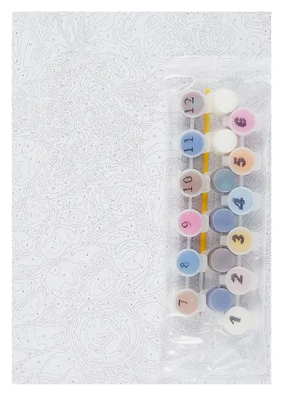 Кпн-275 Картина по номерам на картоне 20*28,5 см "Кот и сладости" - фото 2