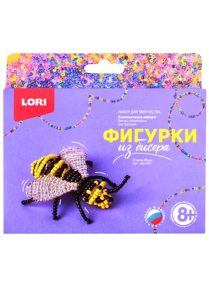 Набор для творчества ТМ Lori Фигурки из бисера "Пчелка Жужа" Бис-091 - фото 1