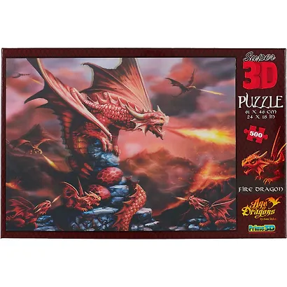 Пазл Super 3D, Огненный дракон (Fire Dragon ) 500 эл.,61*46см. 10090 - фото 2