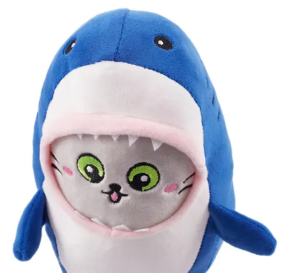 Мягкая игрушка Котик-акула, 30см синий - фото 5