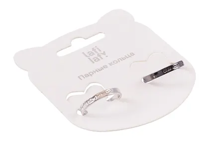 Набор парных колечек «Кардиограмма», 2 штуки, металл, Lafilaf - фото 3