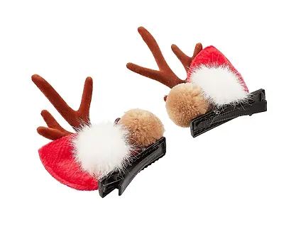 Заколки новогодние Рожки олененка с мехом (2шт) (текстиль) (12-06141-P7) - фото 3