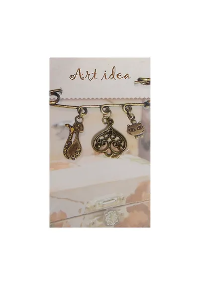 Заготовка для декора Art idea Кулон ажурный "Сердечко" метал. 2см QA-3377" - фото 1