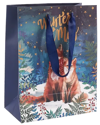 Пакет А5 23*18*10 "Лисички. Winter times" НГ, бум.мат.ламинат - фото 3